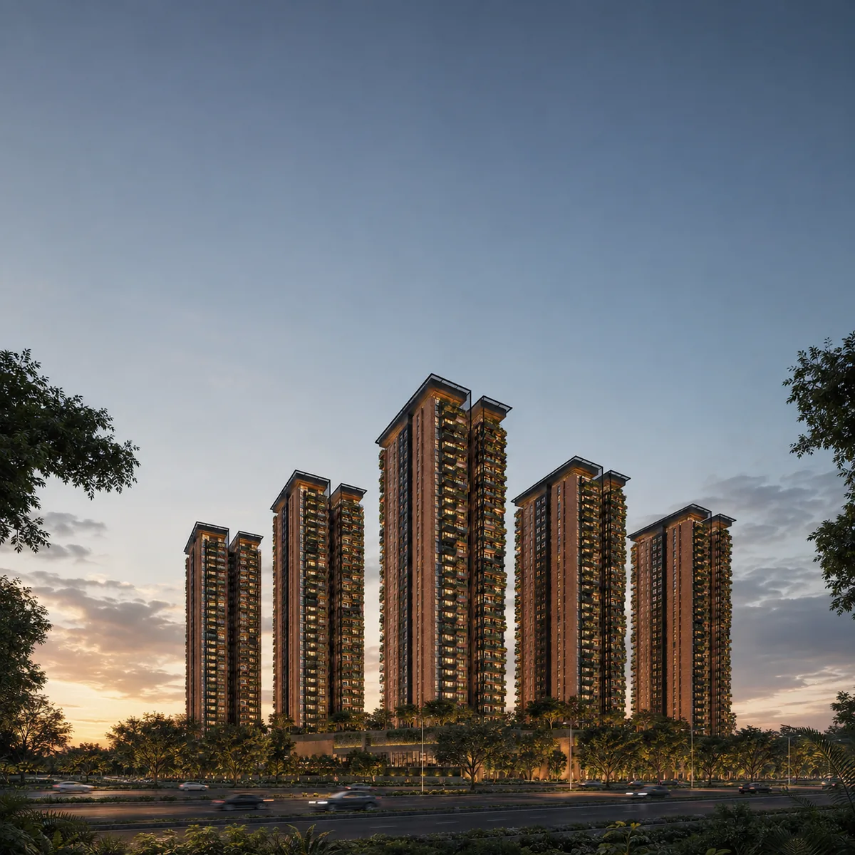 Total Environment Sarjapur skyline at sunset