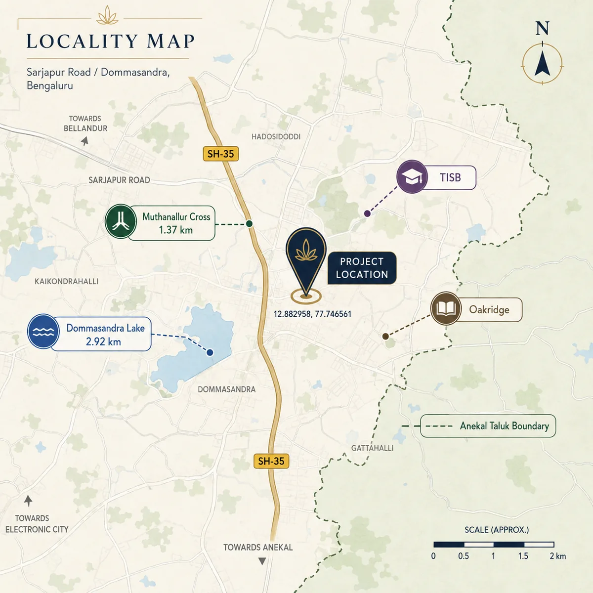 Total Environment Sarjapur location map, Dommasandra on Sarjapur Road